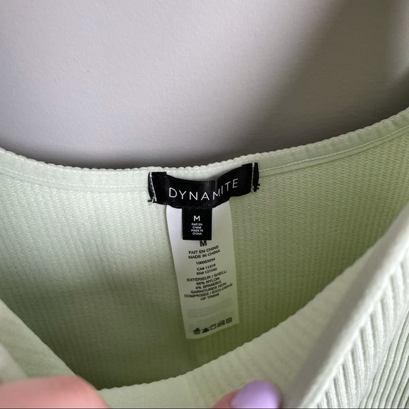 Dynamite light green crop tank - Picture 4 of 6